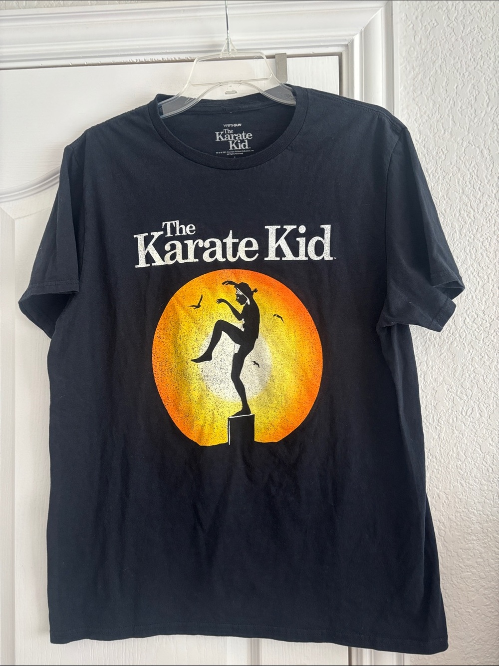 Adult size Large The Karate Kid Graphic Tee - Black with Orange Sun